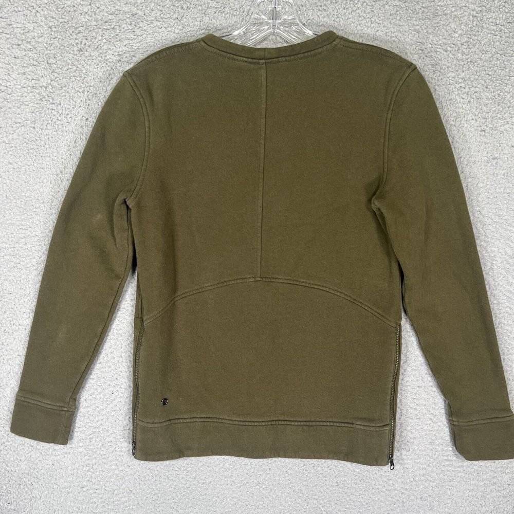 Lululemon Crewneck Sweater Womens 2 Green Fleece Pullover Zipper Pockets Stretch - Picture 6 of 7